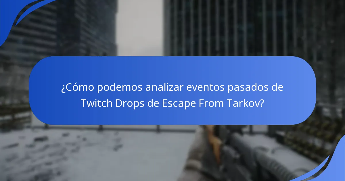 ¿Qué datos históricos están disponibles para los Twitch Drops de Escape From Tarkov?