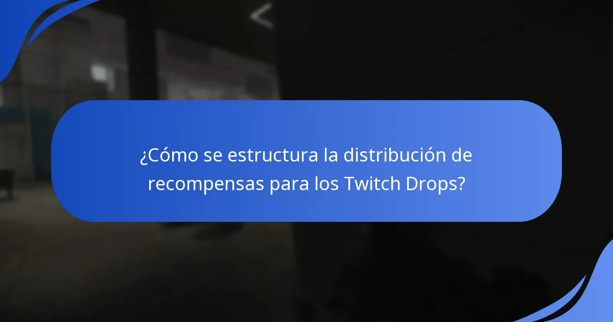 ¿Cómo se estructura la distribución de recompensas para los Twitch Drops?